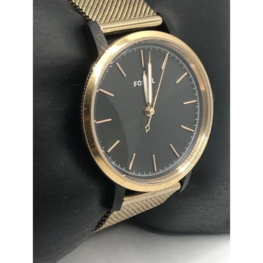 Fossil ES4467 Women's Stainless Steel Analog Black Dial Quartz Wrist Watch OP493